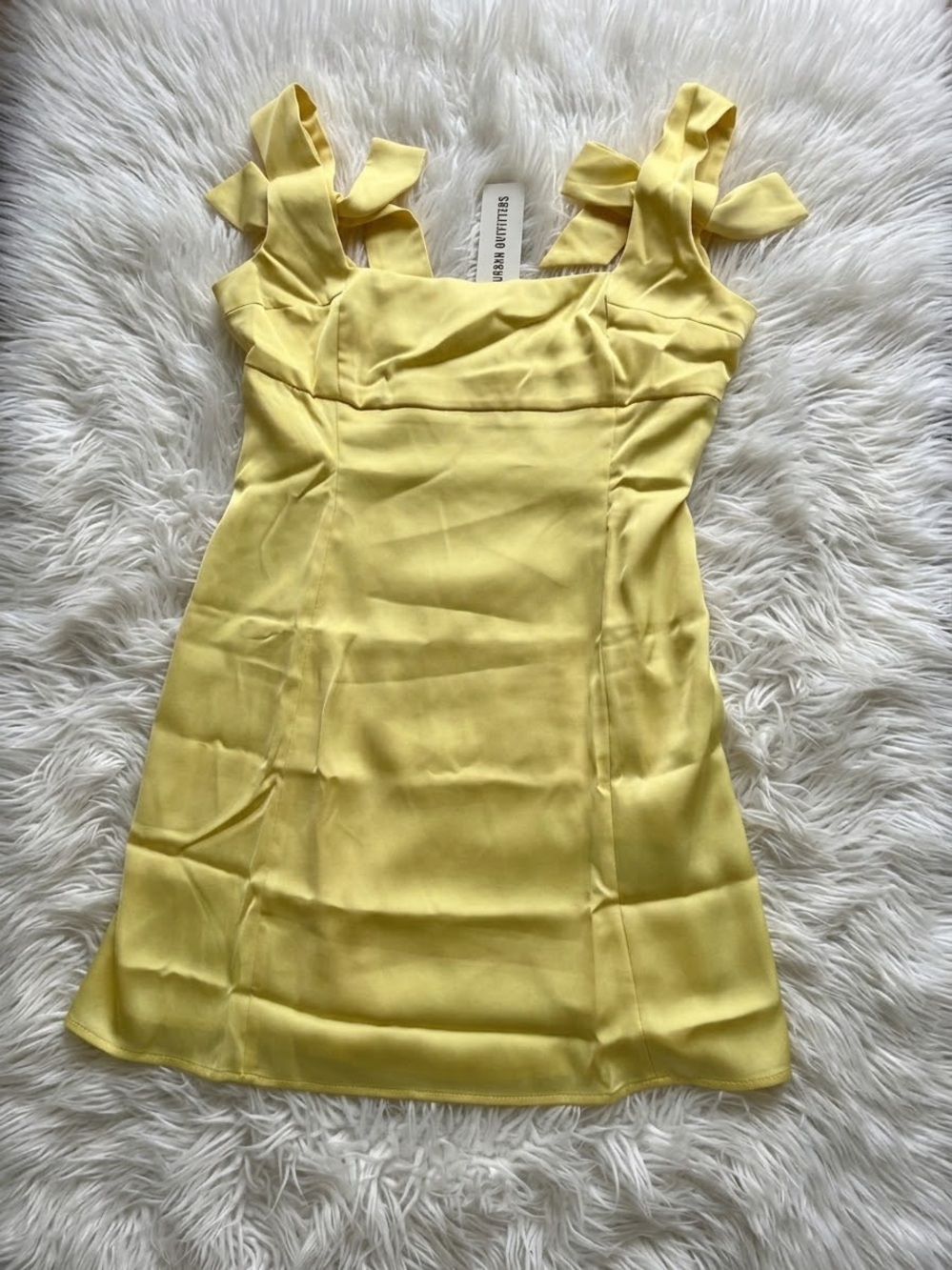 Urban Outfitters Bri Double Bow Satin Mini dress